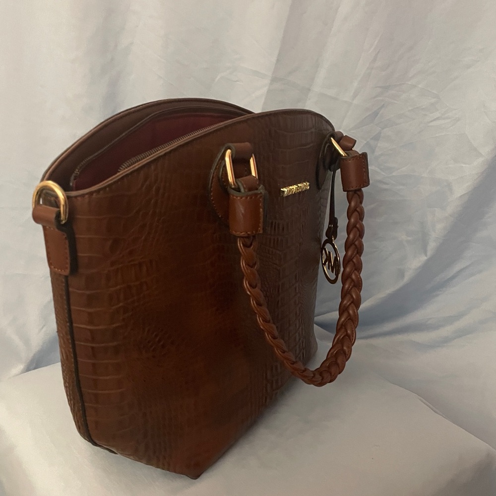 Michael Kors Tan Crocodile-Embossed Tote - Picture 2 of 9